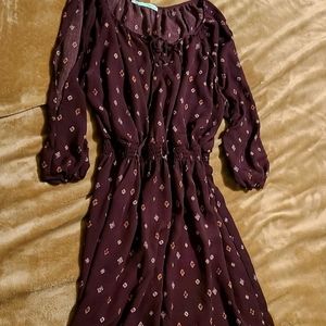 Maurices Lace Up 3/4 Sleeve Dress LG